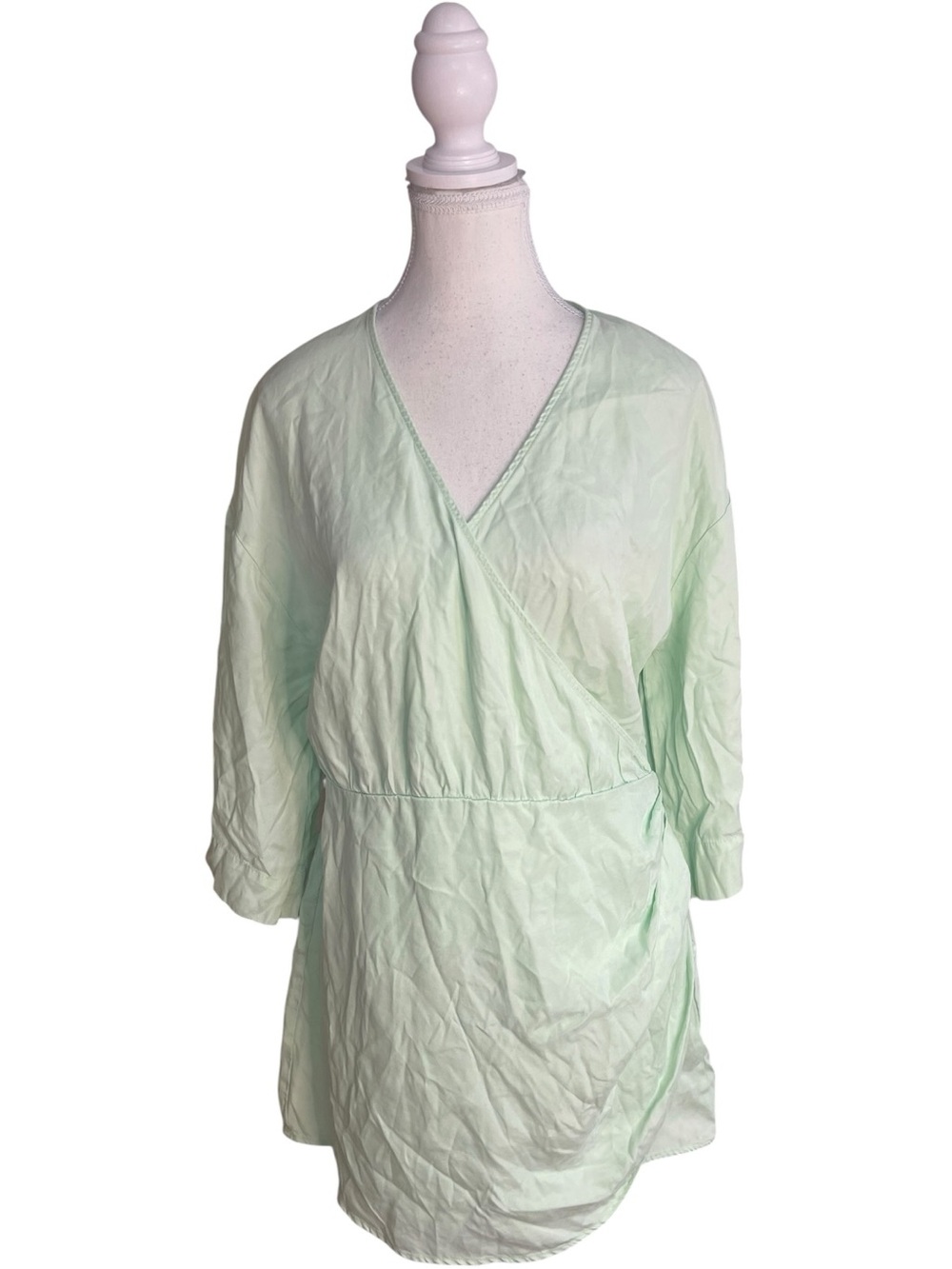Zara Short Wrap Jumpsuit Romper Green